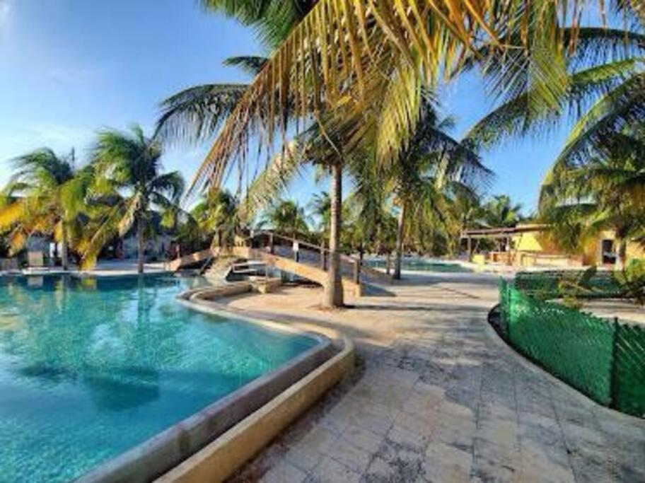 Beachfront Apartment With Swimming Pool. One Bedroom Celestun Bagian luar foto